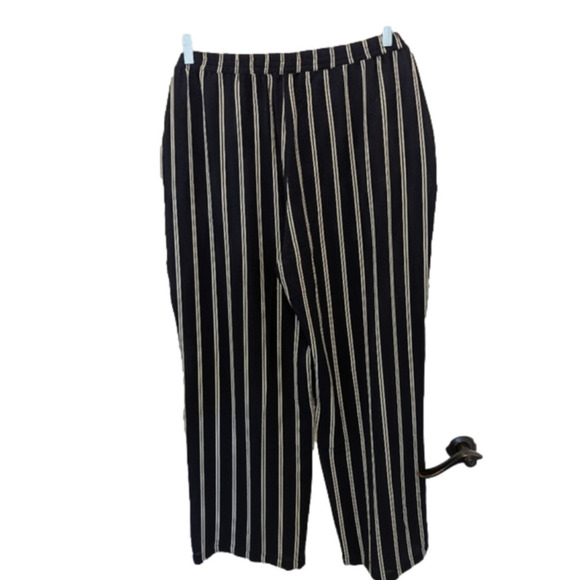 Laura Kent Sheer Navy striped wide leg pants, beach coverage,   Sz16 - Picture 2 of 15